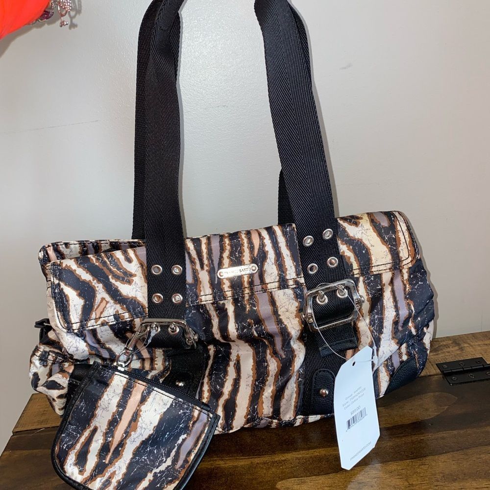 Franco Sarto 2 PC Handbags Zebra Print Purse Bag NWT